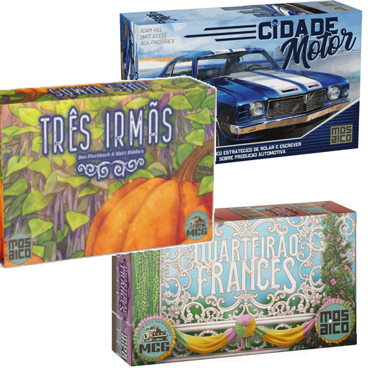[PV] Três Irmãs + Cidade Motor + Quarteirão Francês - Combo Roll & Write Mosaico