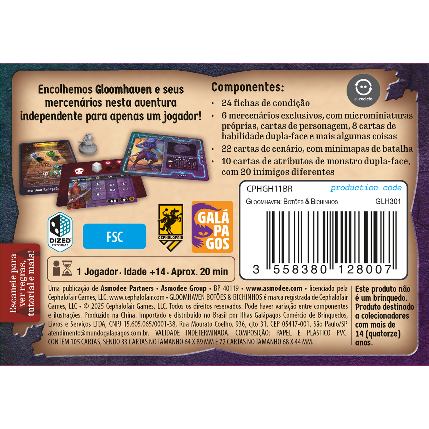 Gloomhaven Botões e Bichinhos